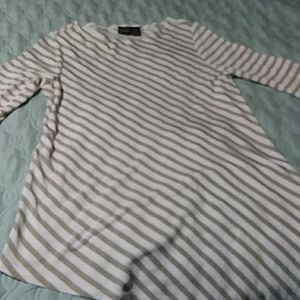 Chicos Travelers half Sleeve Striped Top